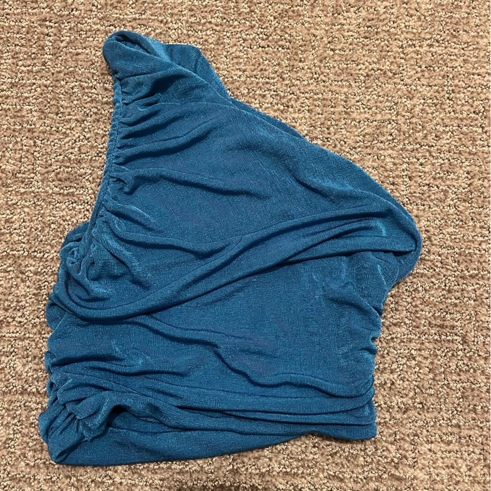 Blue One Shoulder Top